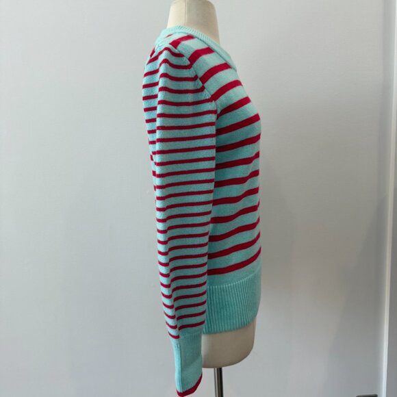 SOLD Addison Bay Knit Cypress Active Sweater In Mint/Poppy Stripe NWOT Size XS - Picture 6 of 11